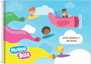 CADERNO ESPIRAL CARTOGRAFIA MUNDO BITA