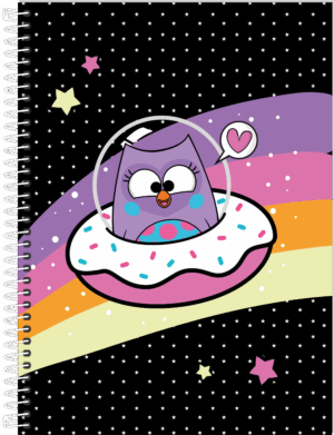 CADERNO ESPIRAL UNIVERSITÁRIO BUBU E AS CORUJINHAS