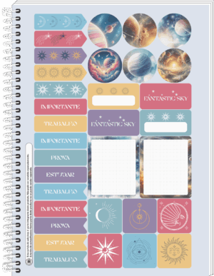CADERNO ESPIRAL UNIVERSITÁRIO FANTASTIC SKY