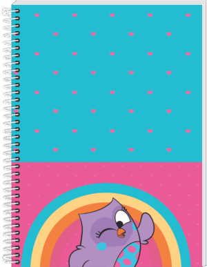 CADERNO ESPIRAL UNIVERSITÁRIO BUBU E AS CORUJINHAS