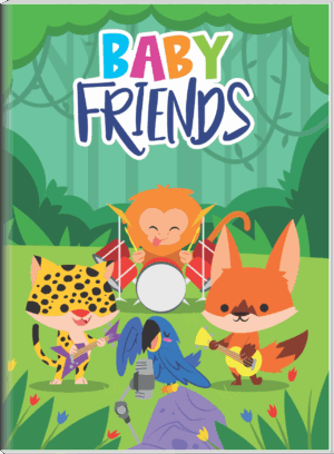 CADERNO BROCHURA S/ PAUTA BABY FRIENDS