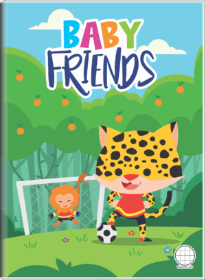 CADERNO BROCHURA COLEGIAL QUADRICULADO BABY FRIENDS