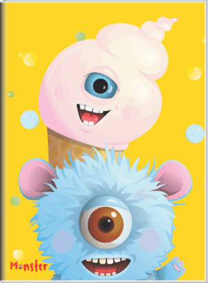 CADERNO BROCHURA 1/4 MONSTER