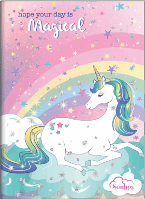 CADERNO BROCHURA 1/4 CAPA DURA SONHOS