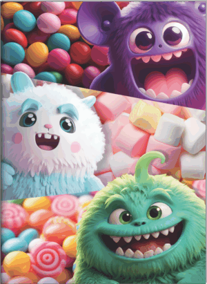 CADERNO BROCHURA 1/4 MONSTER