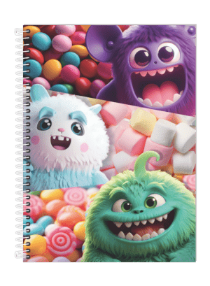 CADERNO ESPIRAL 1/4 MONSTER
