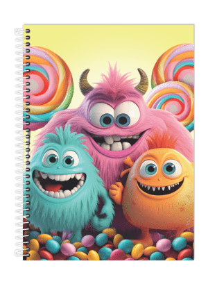 CADERNO ESPIRAL 1/4 MONSTER