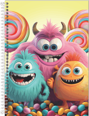 CADERNO ESPIRAL 1/4 MONSTER