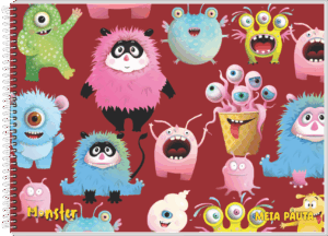 CADERNO ESPIRAL CARTOGRAFIA MONSTER