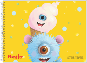 CADERNO ESPIRAL CARTOGRAFIA MONSTER