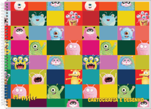 CADERNO ESPIRAL CARTOGRFAIA MEIA PAUTA MONSTER