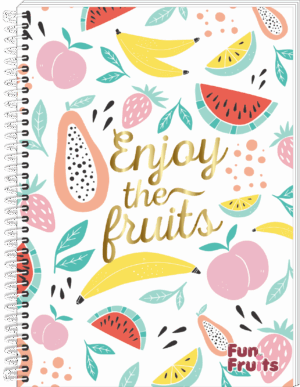 CADERNO ESPIRAL UNIVERSITÁRIO FUN FRUITS