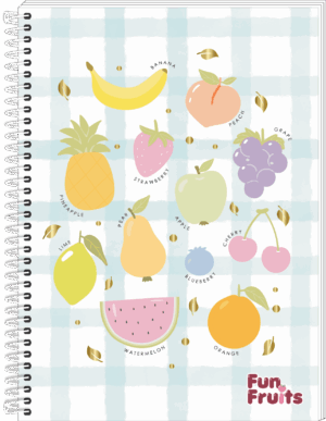 CADERNO ESPIRAL 1/4 FUN FRUITS