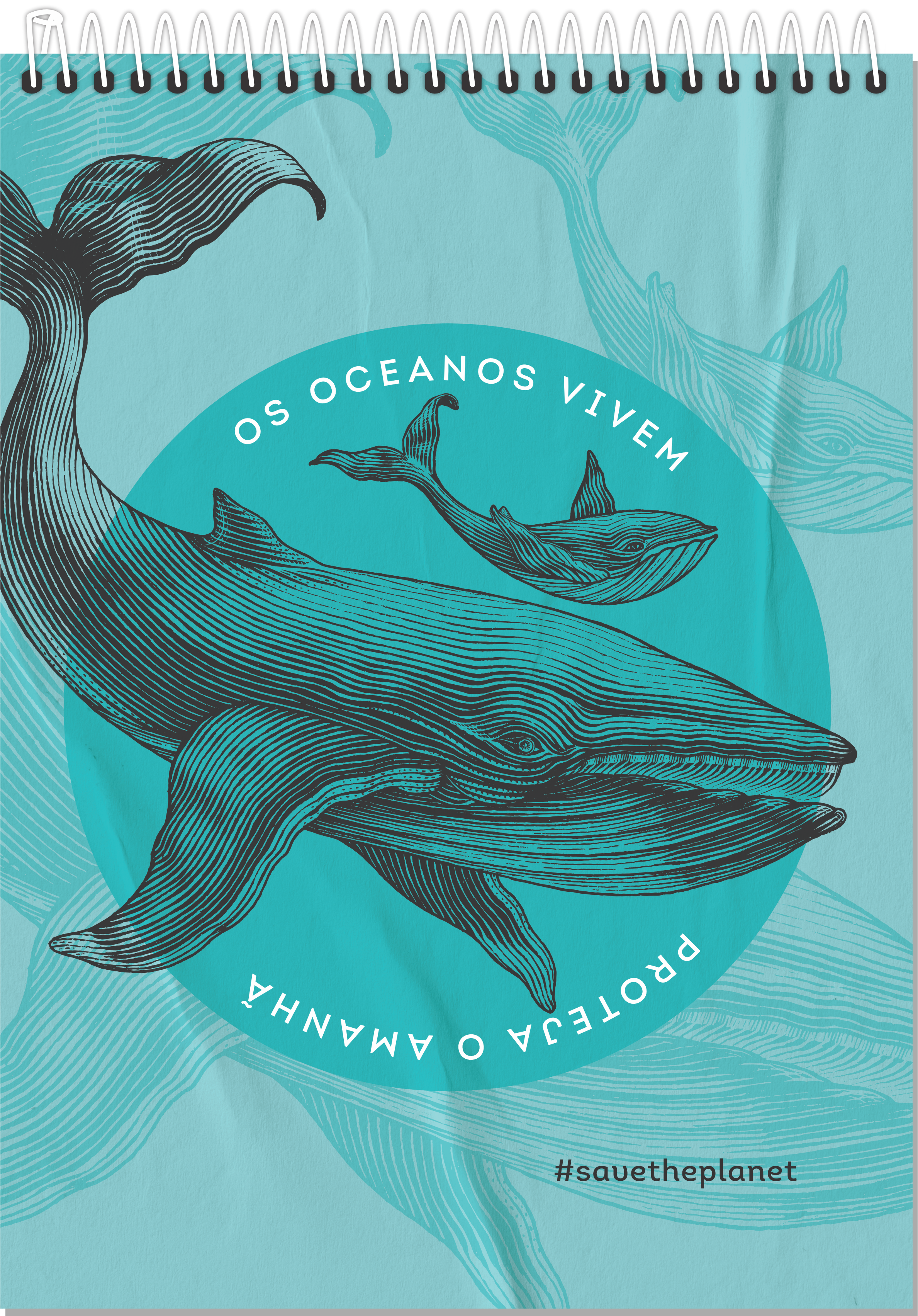 CADERNO ESPIRAL ALTO 1/8 SAVE THE PLANET