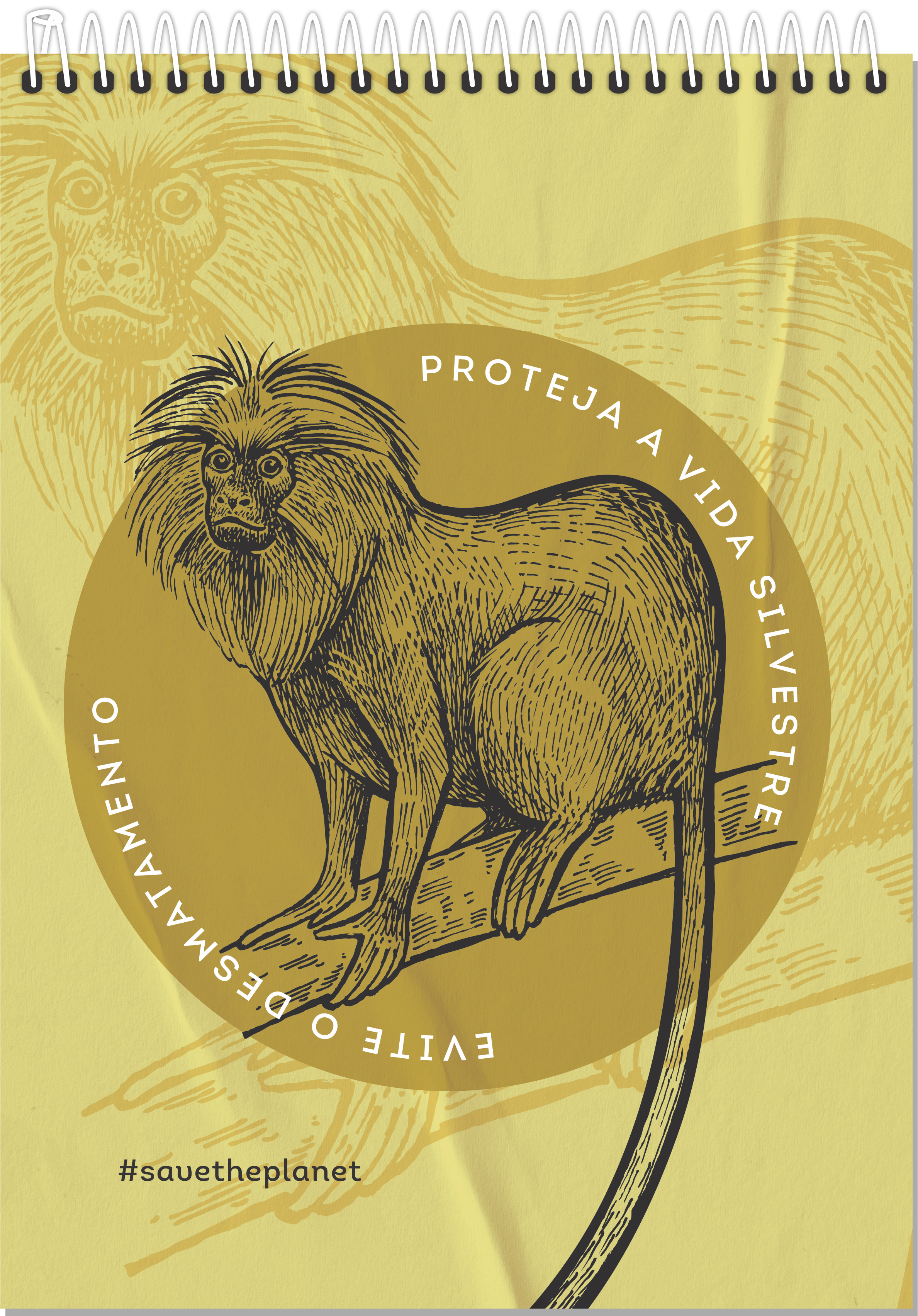 CADERNO ESPIRAL ALTO 1/8 SAVE THE PLANET