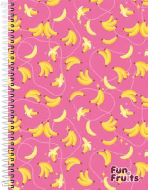 CADERNO ESPIRAL 1/4 FUN FRUITS