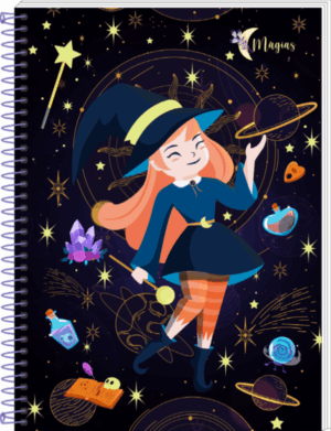 CADERNO ESPIRAL UNIVERSITÁRIO MAGIAS