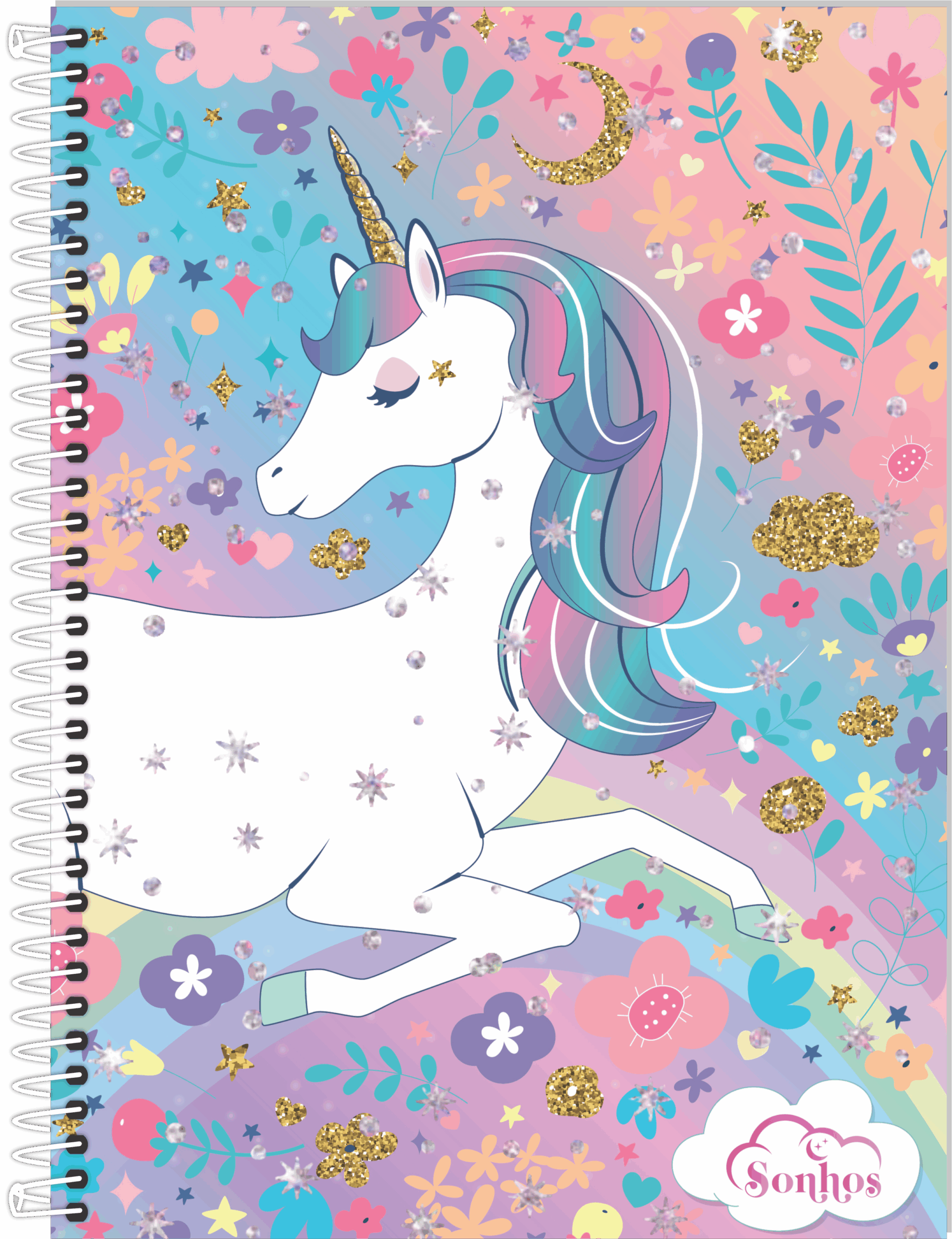 CADERNO ESPIRAL UNIVERSITÁRIO SONHOS