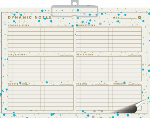 PRANCHETA HORIZONTAL COM BLOCO SEMANAL DYNAMIC NOTES