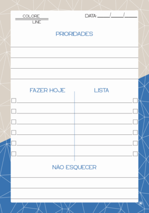 BLOCO DE PLANEJAMENTO DIÁRIO COLORE LINE