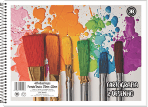 CADERNO ESPIRAL CARTOGRAFIA E DESENHO CAPA FLEXÍVEL