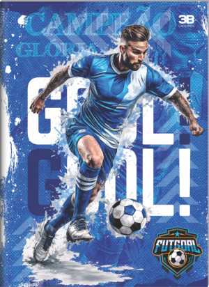 CADERNO BROCHURA 1/4 FUTGOAL AZUL