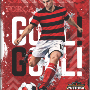 CADERNO BROCHURA 1/4 FUTGOAL VERMELHO