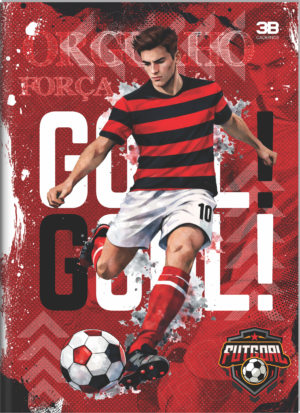 CADERNO BROCHURA 1/4 FUTGOAL VERMELHO
