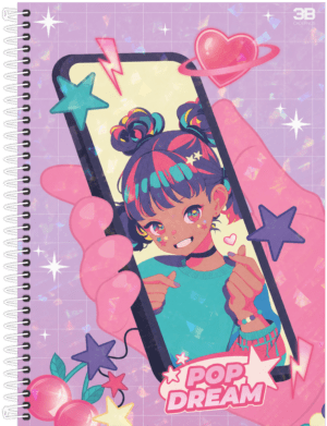 CADERNO ESPIRAL UNIVERSITÁRIO POP DREAM