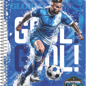 CADERNO ESPIRAL 1/4 FUTGOAL AZUL