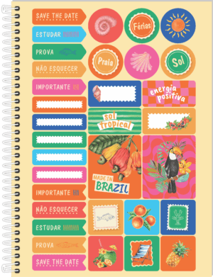 CADERNO ESPIRAL UNIVERSITÁRIO FUN FRUITS