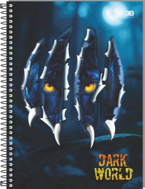 CADERNO ESPIRAL UNIVERSITÁRIO DARK WORLD