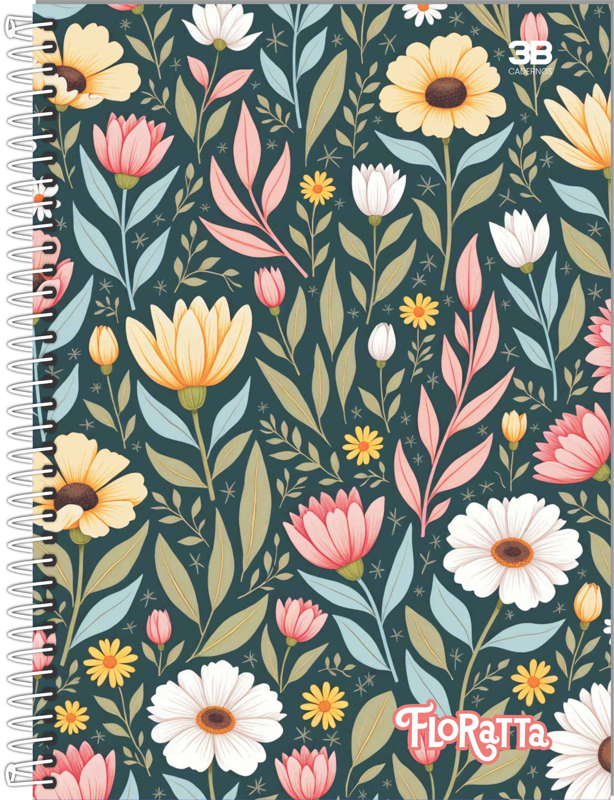 CADERNO ESPIRAL UNIVERSITÁRIO FLORATTA