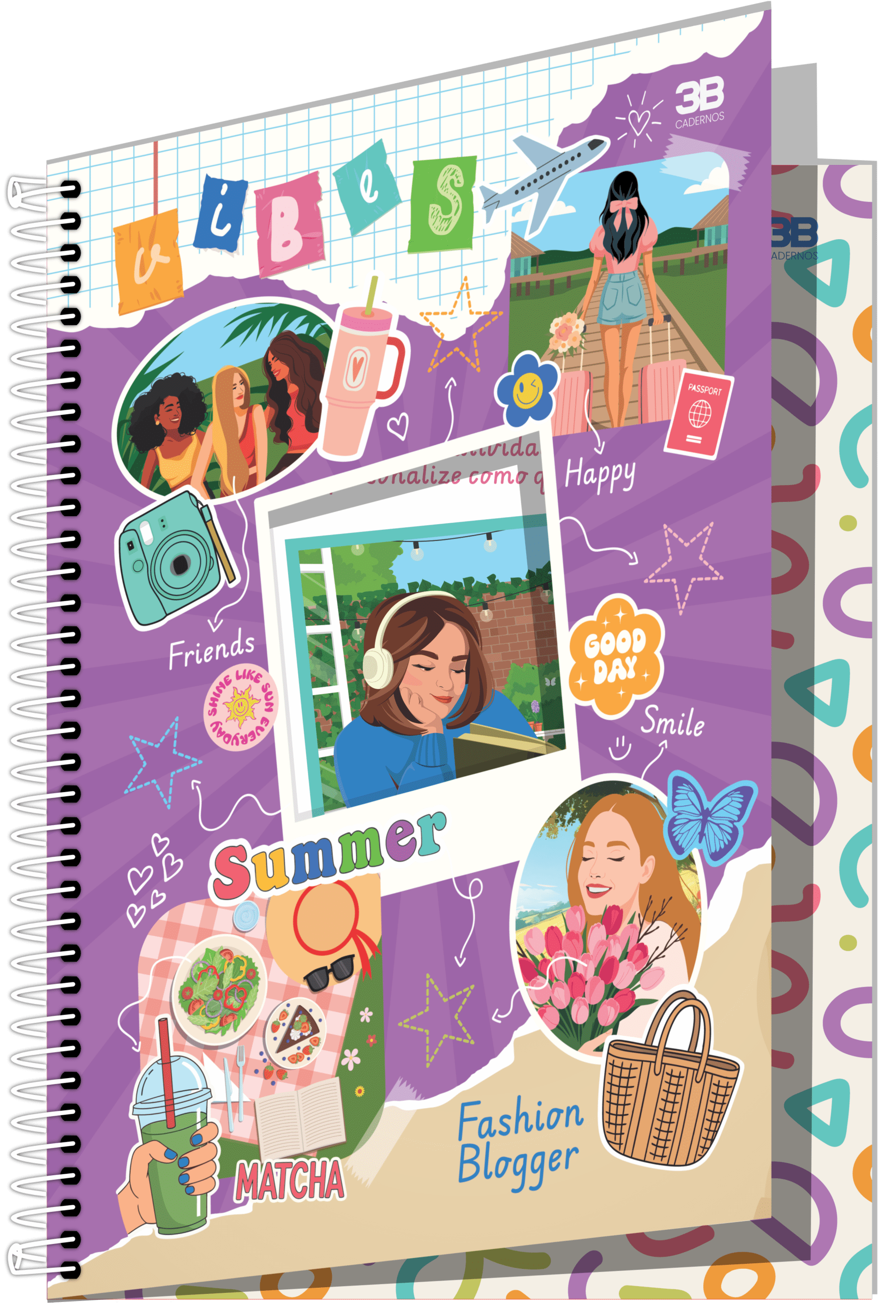 CADERNO ESPIRAL UNIVERSITÁRIO FASHION BLOGGER