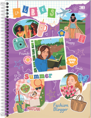 CADERNO ESPIRAL UNIVERSITÁRIO FASHION BLOGGER