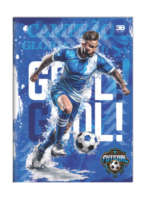 CADERNO BROCHURA 1/4 FUTGOAL AZUL