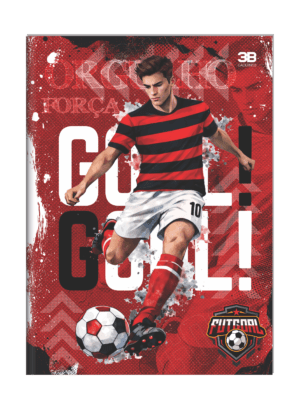 CADERNO BROCHURA 1/4 FUTGOAL VERMELHO
