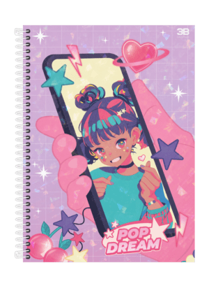 CADERNO ESPIRAL 1/4 POP DREAM
