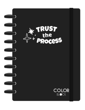 CADERNO DE DISCO COLEGIAL PP PRETO COLOR BLOCK