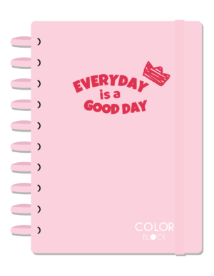 CADERNO DE DISCO COLEGIAL PP ROSA COLOR BLOCK