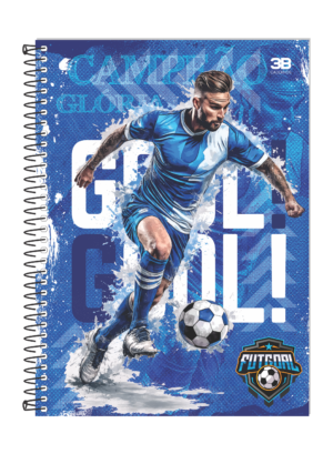 CADERNO ESPIRAL 1/4 FUTGOAL AZUL