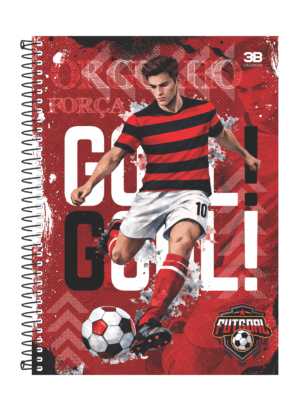 CADERNO ESPIRAL 1/4 FUTGOAL VERMELHO