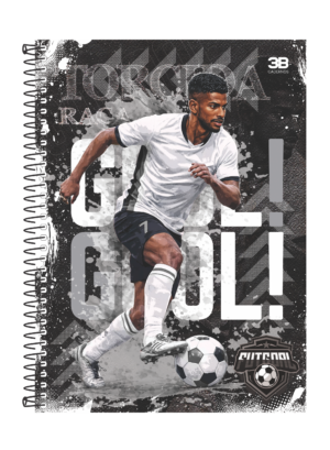CADERNO ESPIRAL 1/4 FUTGOAL PRETO