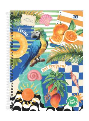 CADERNO ESPIRAL 1/4 FUN FRUITS