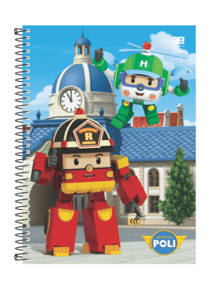CADERNO ESPIRAL 1/4 ROBOCAR POLI