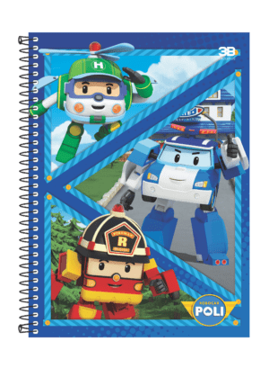 CADERNO ESPIRAL 1/4 ROBOCAR POLI